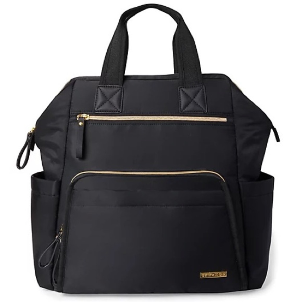 SKIP HOP Diaper Bag in Black Mainframe Wide Open Backpack